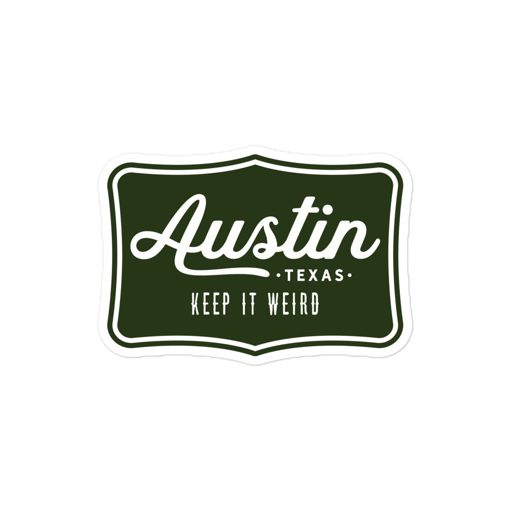 Keep Austin Weird Green Sticker